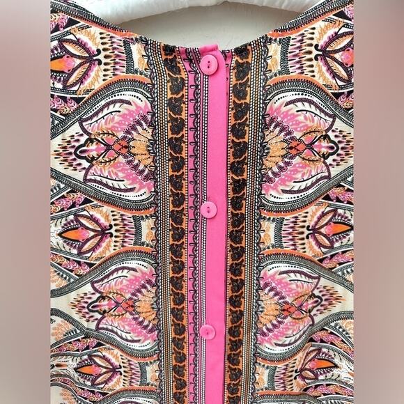 MONROE & MAIN | Vintage Boho Paisley Blouse Button Back Tunic Top | 1X - Picture 5 of 9
